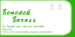 benedek boross business card